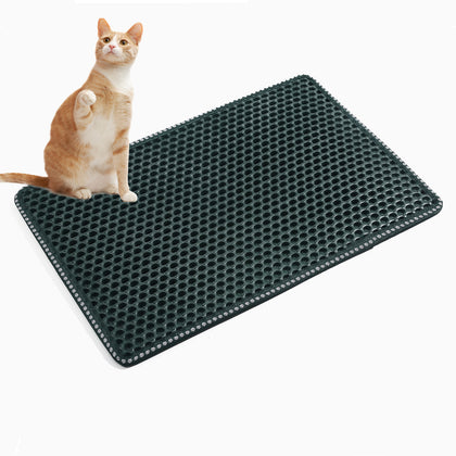 Cat Litter Mat, Kitty Litter Trapping Mat, Double Layer Mats with MiLi Shape Scratching design, Urine Waterproof, Easy Clean, Scatter Control  21