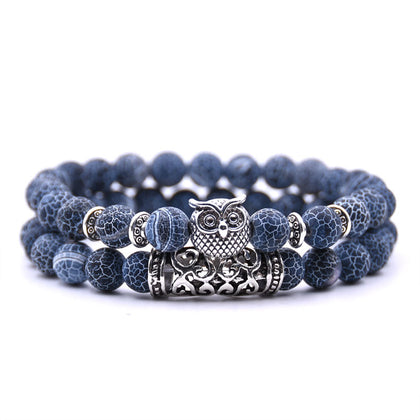 Owl Tiger Eye Bracelet Set