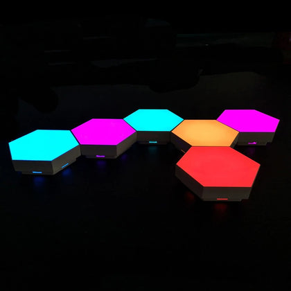 DIY Remote Colorful Quantum Light Running lamp Night Lamp Modular Hexagonal LED Magnetic Lights Wall desk table night light