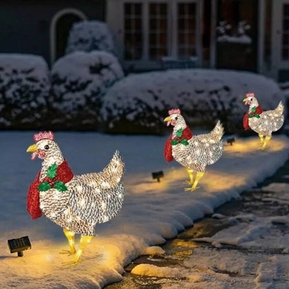 LAST DAY 50% OFF - Light-Up Chicken with Scarf Holiday Decoration