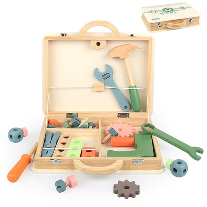 Kids Wooden Montessori Education Screw Nut Assembling Tool Toys