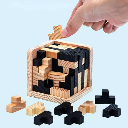 Creative 3D Wooden Cube Puzzle