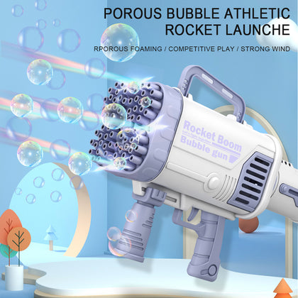 64-Holes Gatling Bubble Guns For Kids Electric Automatic Bubble