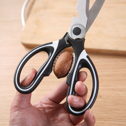 Kitchen household stainless steel food scissors can clip walnut bottle opener chicken bone scissors