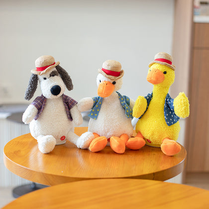 Cute talking repeat duck singing and dancing plush toy