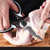 Kitchen household stainless steel food scissors can clip walnut bottle opener chicken bone scissors